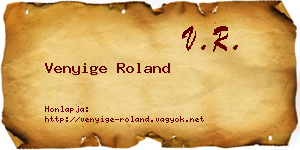 Venyige Roland névjegykártya